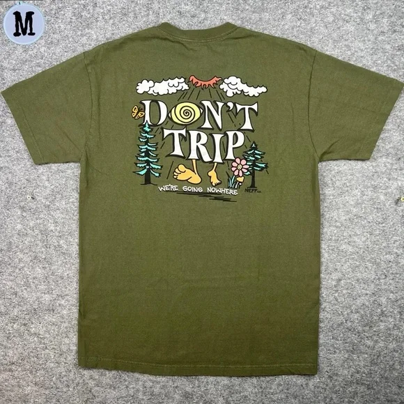 T-shirt Neff Logo Graphique Teal/purple - Taille M Garçon, Style Skate, Occasion Très Bon état, Coupe Regular